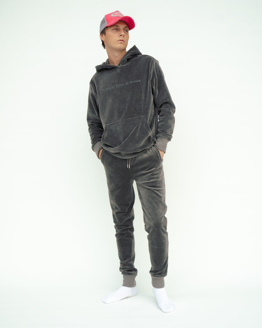 Velour Jogger Charcoal Grey