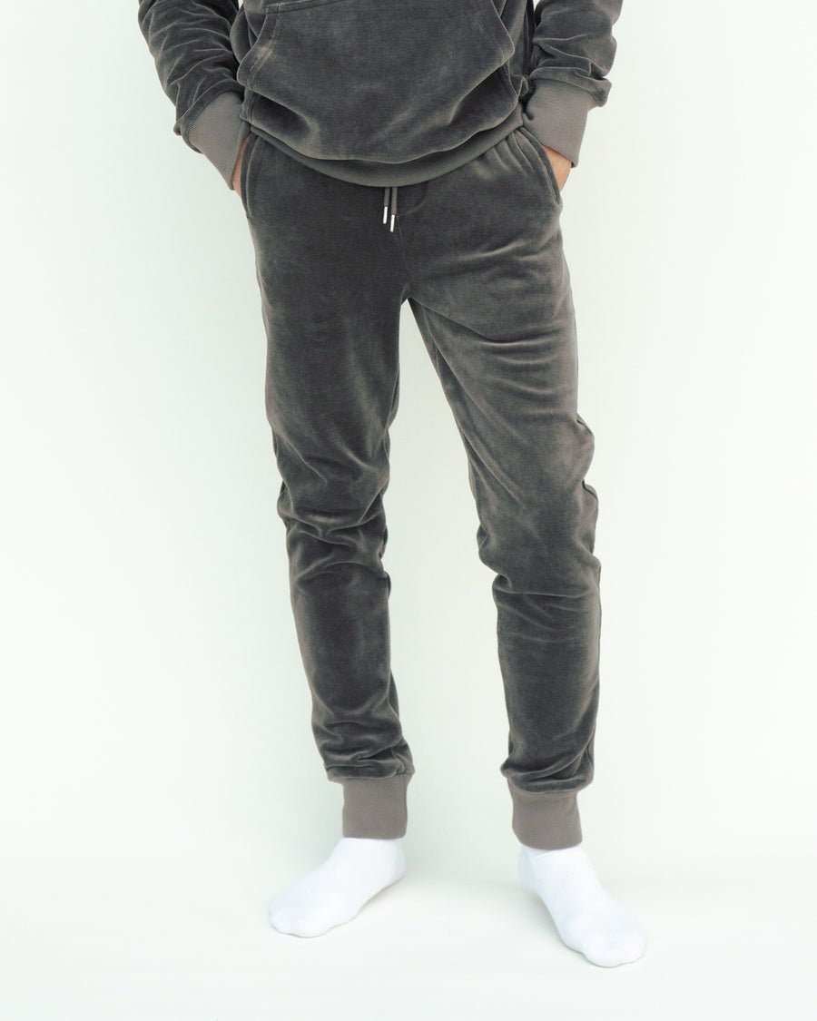 Velour Jogger Charcoal Grey